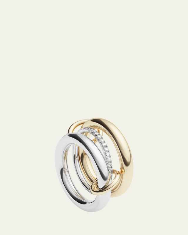 Libra Two-Tone Ring with Diamonds